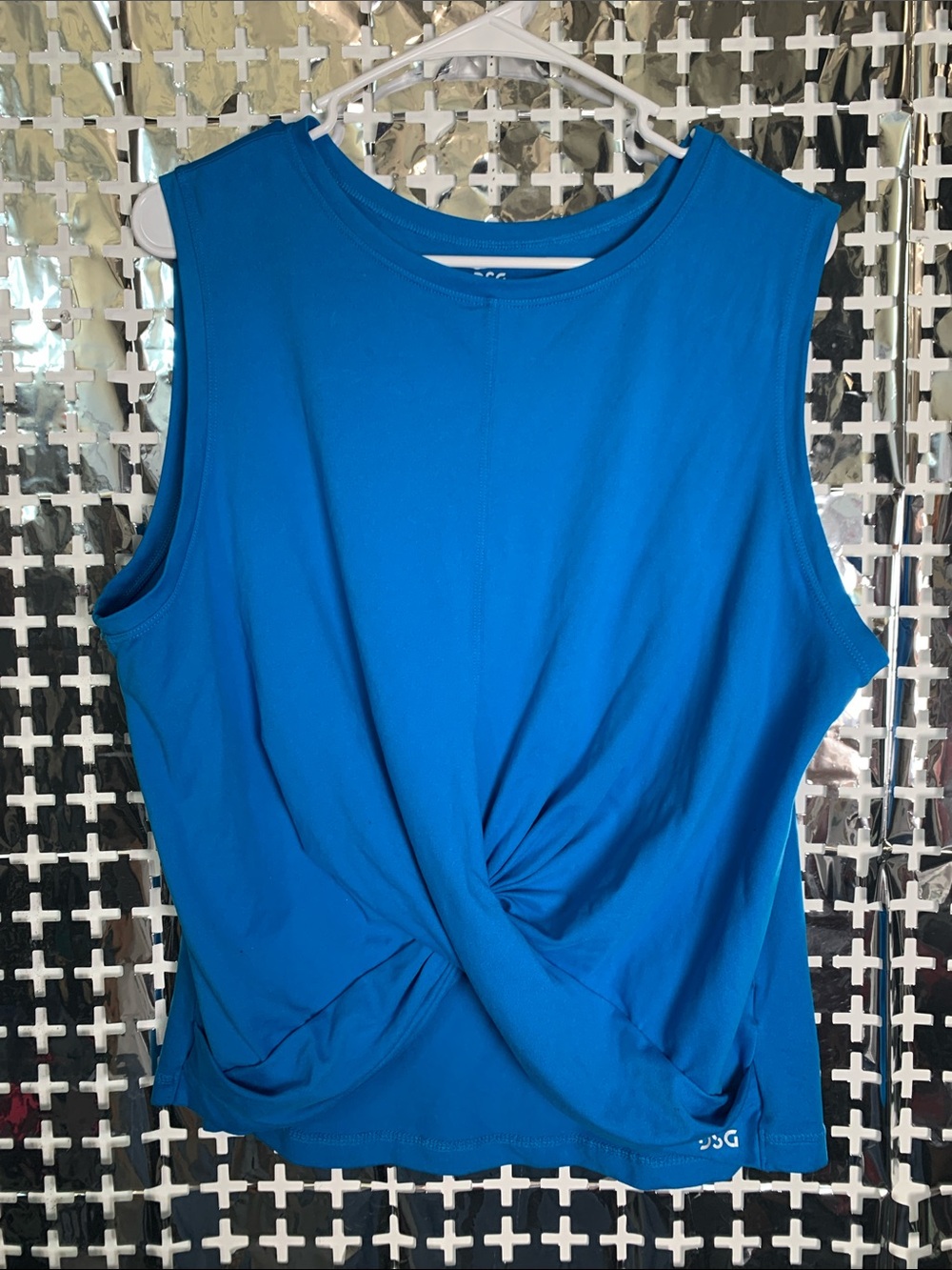 DSG Twist-Front Sleeveless Tank Top in Blue